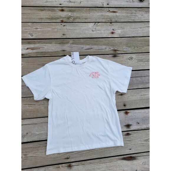 Wilo The Label Sport And Social Club White Cotton Tee T-shirt Size XS NWT - Picture 13 of 13